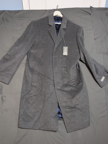 Michael Kors Madison soprabito uomo 44L grigio scuro erica lana cashmere $495 - Foto 13 di 16