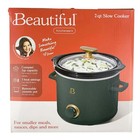 Beautiful by Drew Barrymore 2qt Slow Cooker Thyme Green 3 Heat Settings Ceramic
