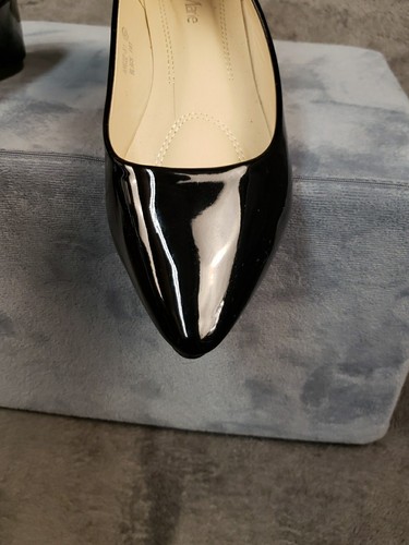 Bella Marie Women’s Pointy Toe Ballet Flats Black Patent Leather Size 8.5 - Picture 8 of 12