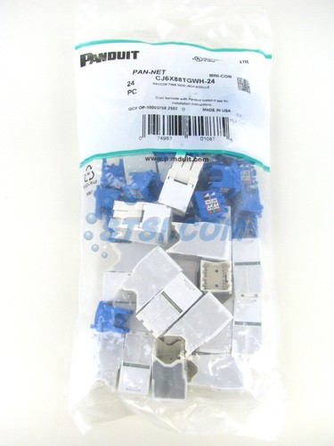 (24er-Pack) Panduit CJ6X88TGWH-24 Cat6a 10 Gig Mini-Com Buchse, weiß ~ STSI - Bild 2 von 4
