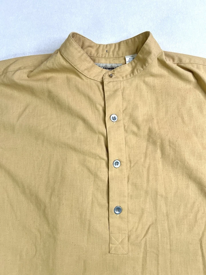 Camisa Pullover Frontier Classics Henley Para Hombres Grande Western Pioneer Vaquero Tostado Foto 3 de 4