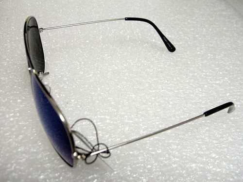 Blau verspiegelte Pilotenbrille mit silbernem Gestell für Herren/Damen - Bild 2 von 4