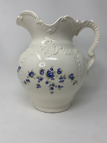Vintage 1975 ARNELS Porcelain Ceramic Large Pitcher Floral 11” High - Picture 1 of 9