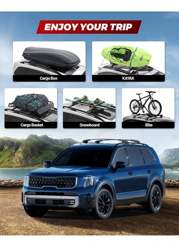 Roof Rack 2x Cross Bar For 2023-2024 Kia Telluride X-Pro Aluminum Wholesale - Bild 7 von 9