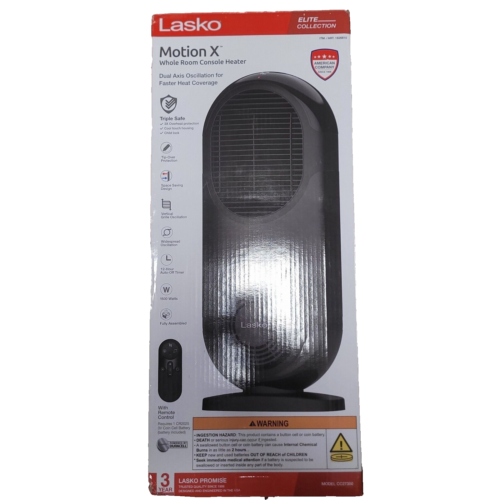 Lasko Motion X Whole Room Console Heater Model CC27350 Black Oscilating w remote - Picture 1 of 2