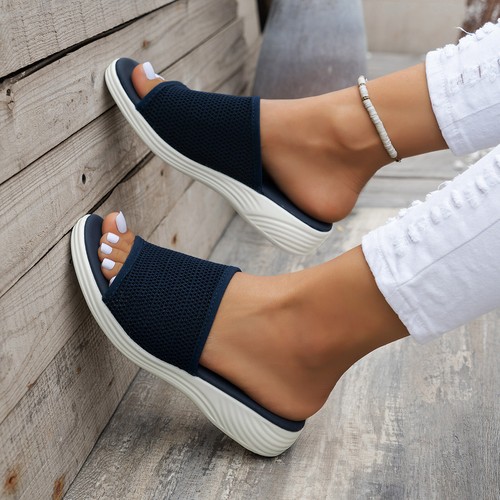 Mujer Sandalias Moda Punta Abierta Transpirables Zapatillas Planas Verano Cómodas Playa - Imagen 18 de 35