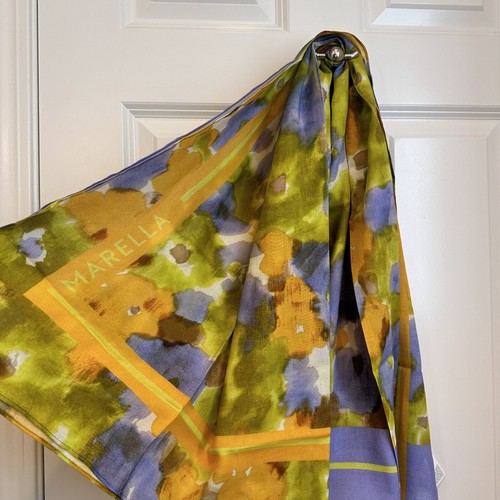 NWOT Marella by Max Mara Cotton Blend Printed Scarf Size: 120* 120cm Spring - Picture 4 of 14