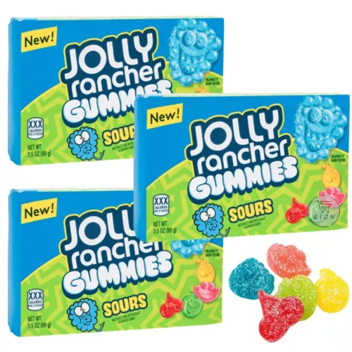 3 x Jolly Rancher Sour Gummies Theatre Box 3.5oz (99g) Boxes USA