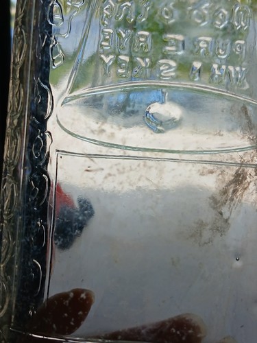 Pure Rye Golden Wedding Whiskey Glass Bottle 7.5" Tall Vintage - Picture 20 of 24
