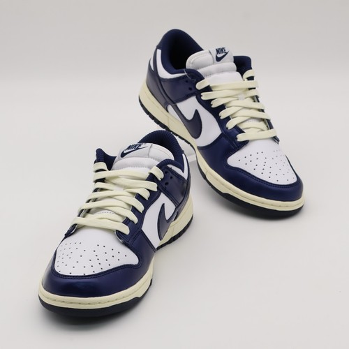 FN7197-100 Nike Dunk Low PRM Midnight Vintage Navy White Coconut Milk (Women's) - Picture 4 of 10
