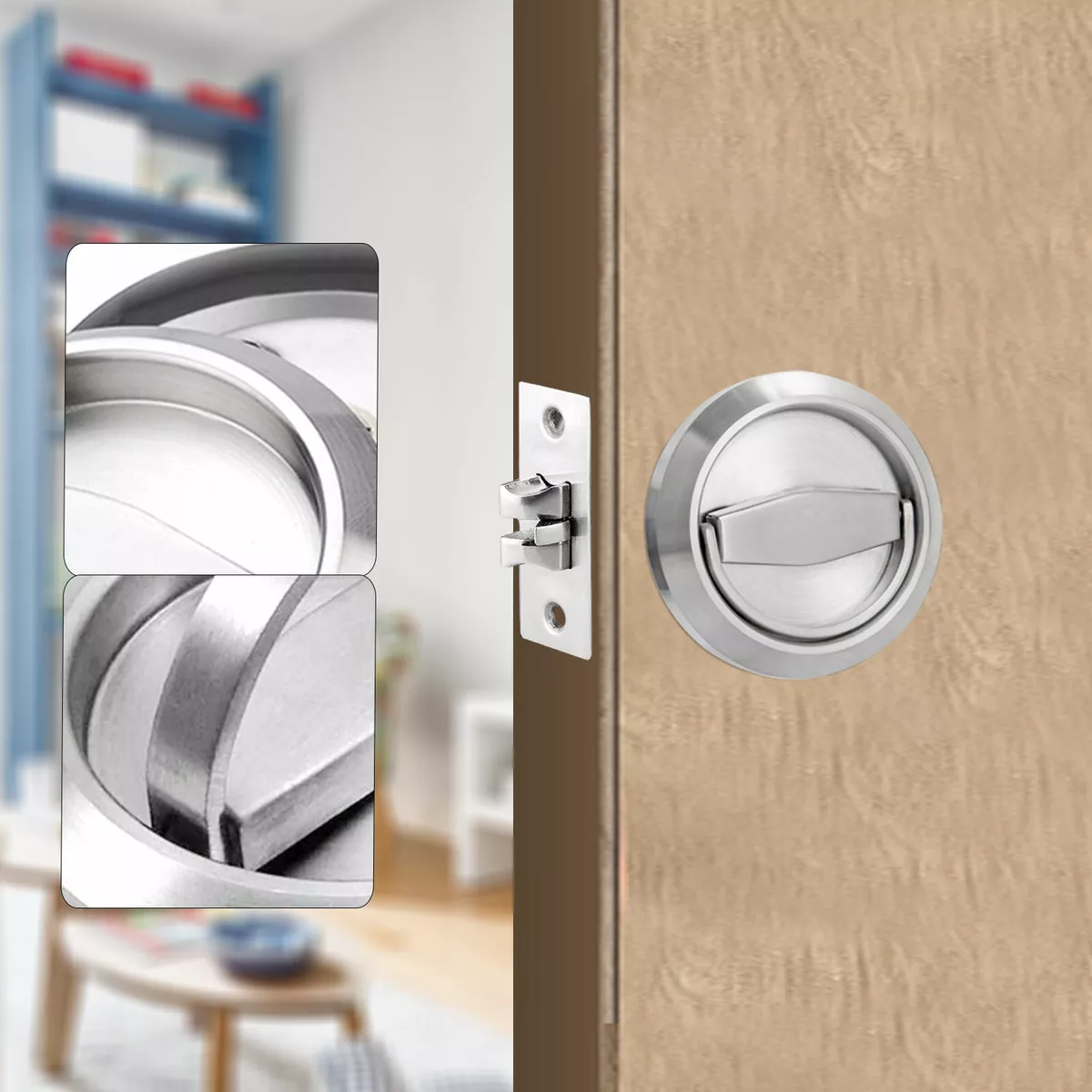 Privacy Bedroom Door Lock Recessed Pull Handles Recessed Closet Lock  Stainless