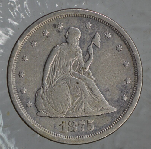 1875-S 20c Twenty Cent Piece Liberty Seated XF AU Week Strike - Picture 2 of 2