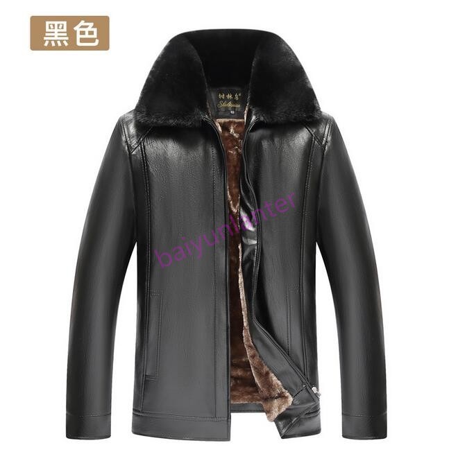 Para hombres Cuero PU Forro de piel piel piel chaquetas Casual solapa, cuello de Invierno Cálida Abrigo Caliente dae14b Para hombres Cuero PU Forro de piel piel piel chaquetas Casual solapa, cuello de Invierno Cálida Abrigo Caliente dae14b