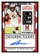 Anthony McFarland Jr. 2020  Panini Contenders Draft Picks AUTOGRAPH