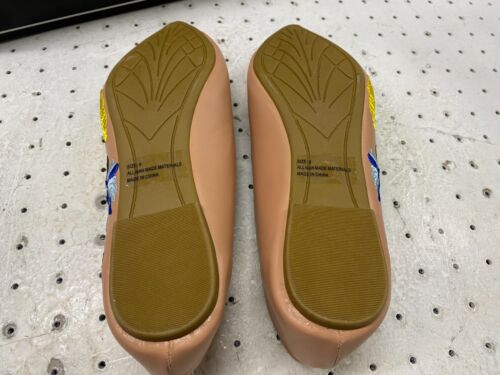 Qupid Shoes Womens 9 Beige Pika 122 Pointed Toes Embroidered Floral Flats Sunday - Picture 10 of 11