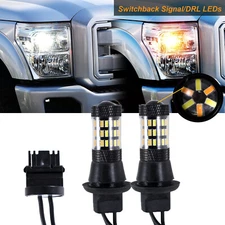 LED Swtichback White/Amber Turn Signal Light DRL Kit for 99-2016 Ford Super Duty