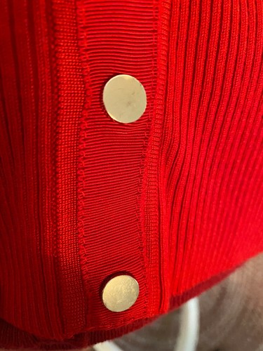 WHBM RED CARDIGAN SWEATER 3/4 SLEEVE WOMENS SZ S ~ EUC - Picture 8 of 8