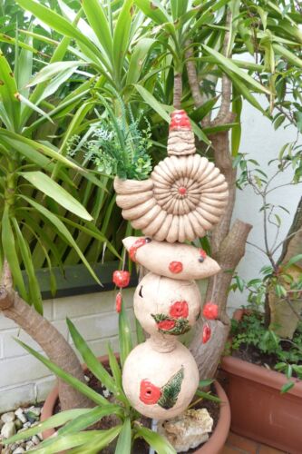 Keramik-Handarbeit-Garten-Stele - Bild 4 von 5