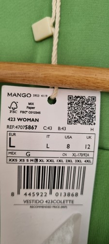 Mango Green Midi Wrap Dress 12 - Picture 3 of 6