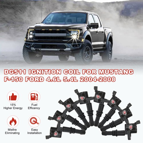 8 Sets Ignition Coils Iridium Spark Plugs for Ford F-150 F-550 4.6L 5.4L 04-08 - Picture 2 of 7