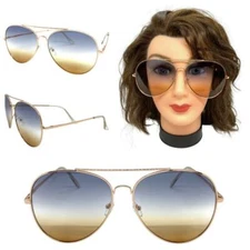 Oversized Exaggerated Vintage Retro Style SUN GLASSES Large Big Rose Gold Frame