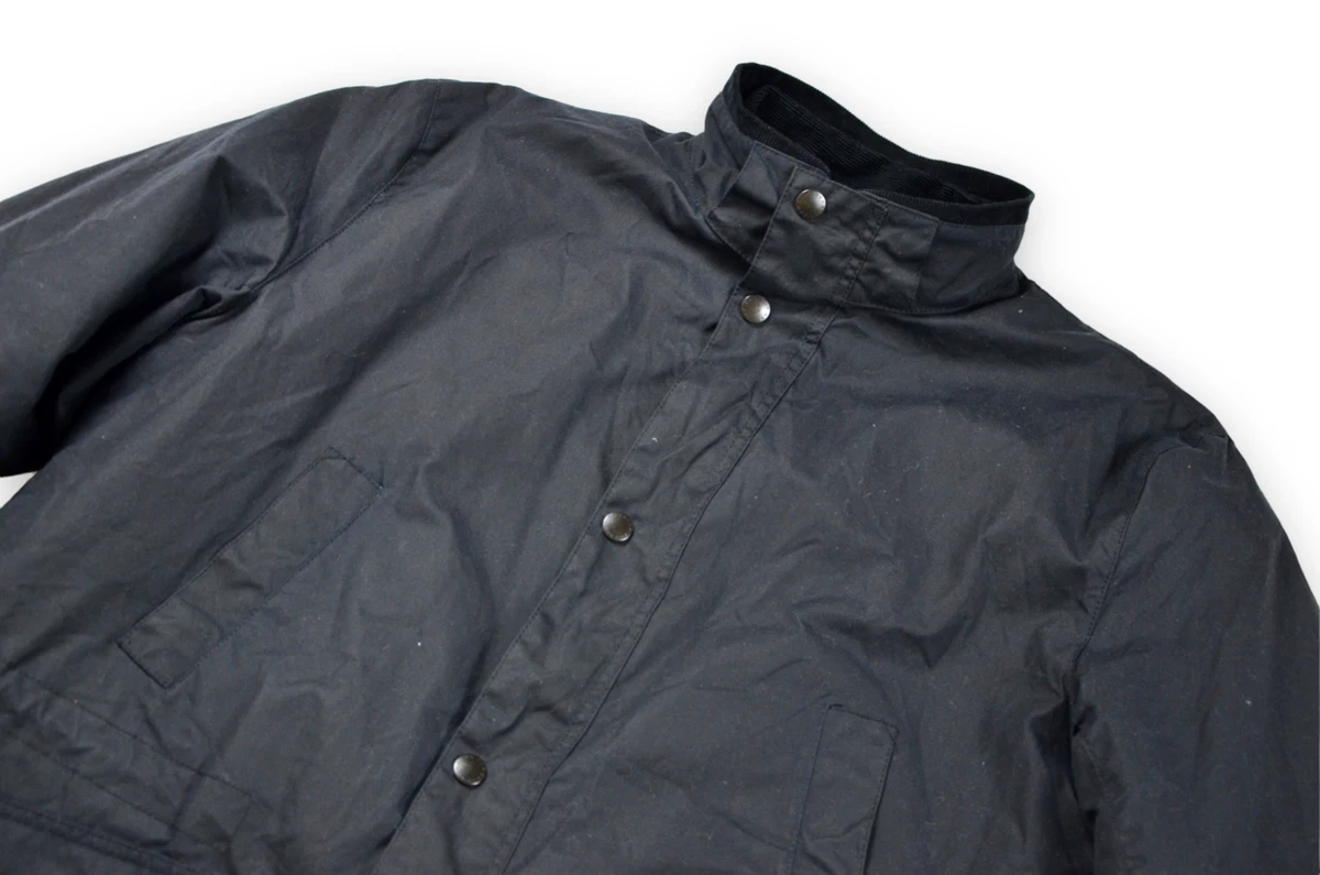 Men s Barbour Gailey Wax Jacket Dark Blue Classic Tartan England