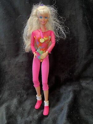 Yoga/pilates/tennis Shoes/working Out Barbie/1993/pre-owned/poseable Doll 