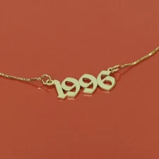 Personalized Number Necklace Custom Nameplate Jewelry For Her Anniversary Gift