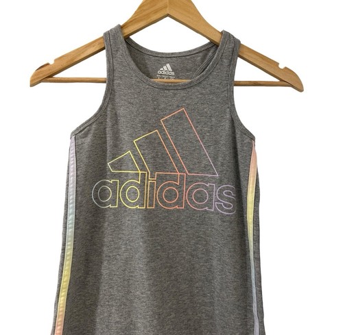 ADIDAS Tank Dress Girl’s SZ Small 7/8 DRESS Gray Athletic Play Casual Dress - Picture 2 of 9