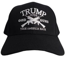 Trump 2024 "God Guns" - Take America Back Flag Baseball Cap Hat