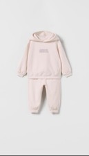 ZARA NWT suit outfit tracksuit pants and hoodie sweatshirt pink size 2-3 years