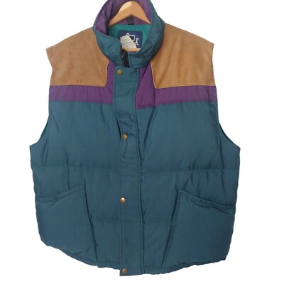 USED 90’S WOOLRICH DOWN VEST Vintage Woolrich Down Puffer Vest Jacket Size Medium Beige