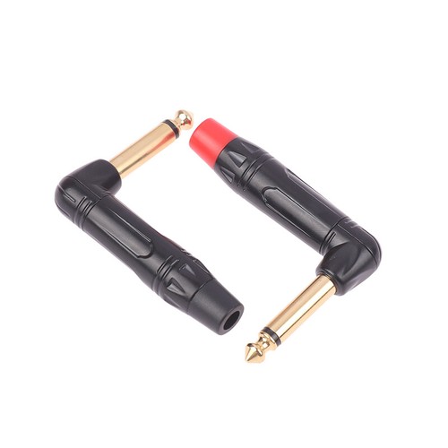 Right Angle Jack 6.35MM Mono 6.5MM Connector Brass Gold Plated 1/4 Inch Plug - Afbeelding 9 van 14