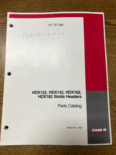 Case IH Parts Catalog HDX122 HDx142 HDX162 HDX182 Sickle Headers - Afbeelding 1 van 2