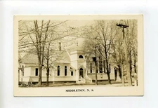 Canada, NS, Middleton, RPPC real photo postcard, Baptist Church, 1948