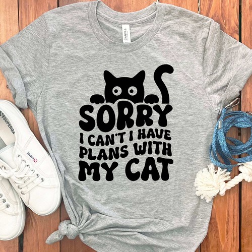 SORRY PLANS WITH CAT T-SHIRT - Picture 11 of 49