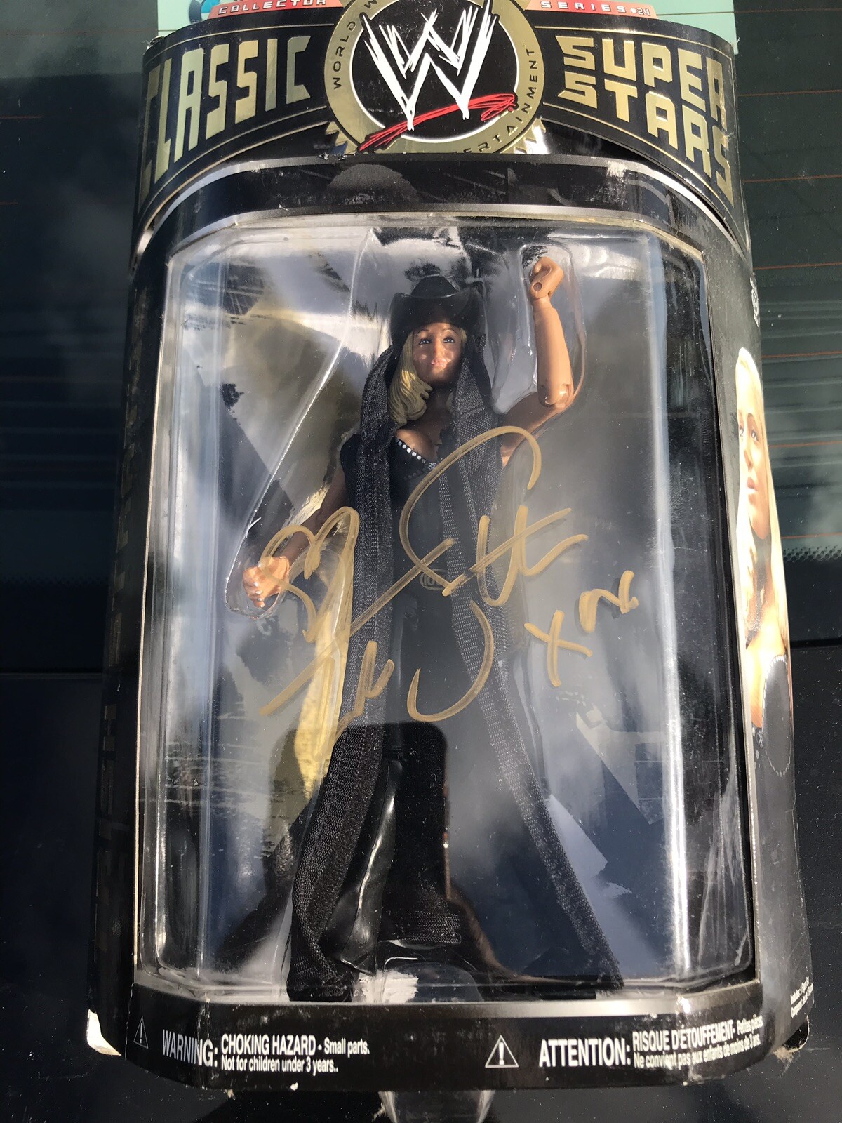 WWE Classic Superstars Series Exclusive Trish Stratus Cargraphed Boxed Figure WWE Classic Superstars Series Exclusive Trish Stratus Cargraphed Boxed Figure