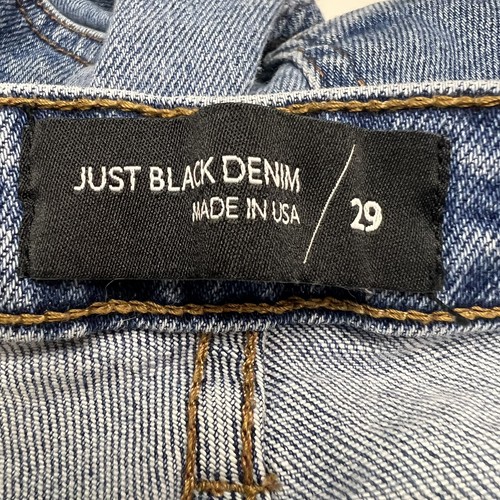 Just Black Denim Jeans Women's 29 Factory Distress Slim Straight 10" Rise USA - Picture 2 of 10