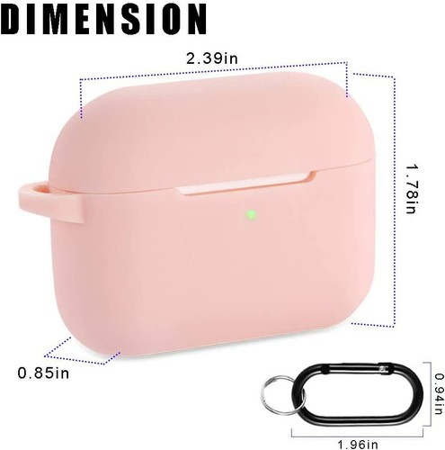CEEPUY Custodia per AirPods Pro LED anteriore Visibile Case in Silicone Rosa - Foto 3 di 9