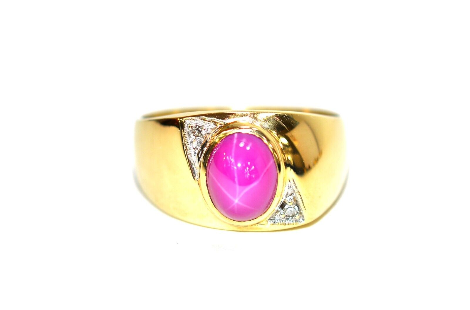 Linde Star Sapphire & Diamond Ring 14K Gold 2.53t… - image 1