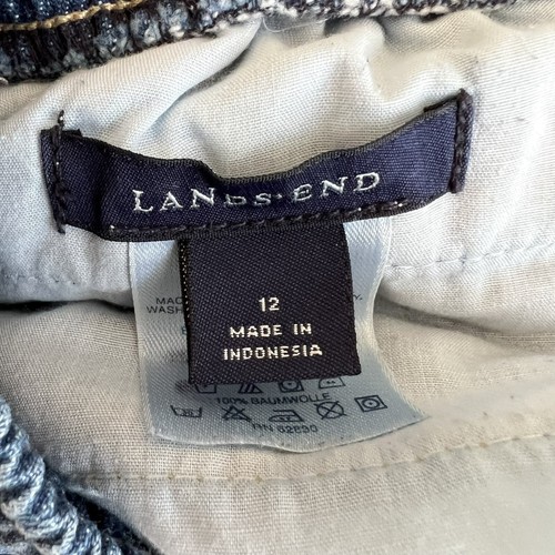 Lands end pull on denim pants jeans joggers stretchy nylon belt boys size 12 - Picture 5 of 6