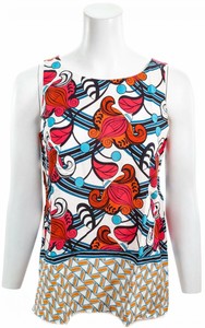 ANN-TAYLOR-FACTORY-Sleeveless-Contrast-Print-Crossover-Back-Top