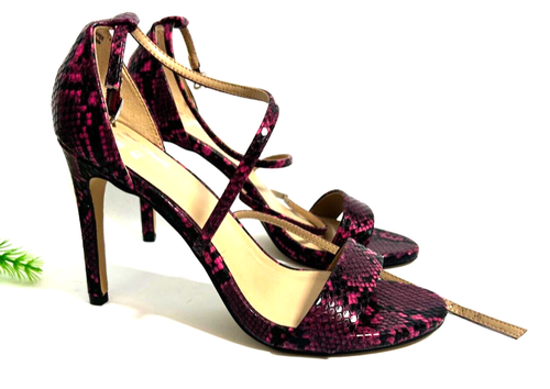 Mix No. 6 Pink Snake Skin Women's Night Club Open Toe Heel Sandal Size 7.5 - Picture 5 of 11