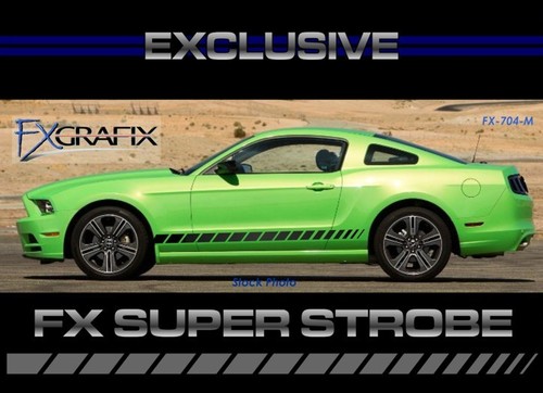 2013 - 2014 Ford Mustang Factory Style & Custom Rally Rocker Stripes by Fxgrafix - Picture 5 of 13