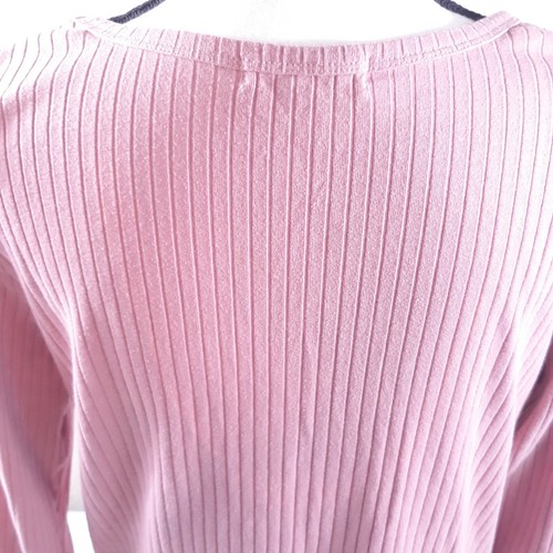 Full Circle Trends Women's 1X Melon Ribbed Knit Scoop Neck Long Sleeve Pullover - Picture 9 of 12