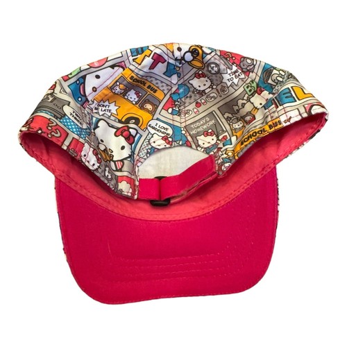 Hello Kitty Girls 4-16 Cap Hat Adjustable Comic Print School Theme Glitter Bow - Picture 6 of 10