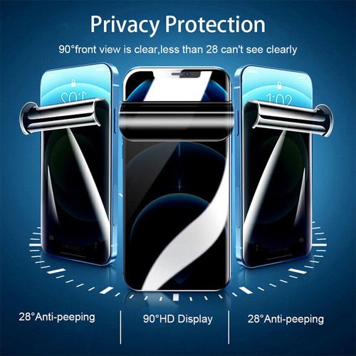 Anti Peeping Spy Hydrogel Screen Protector For iPhone 13 12 11 X XR Max 7/8 Plus - Picture 5 of 12
