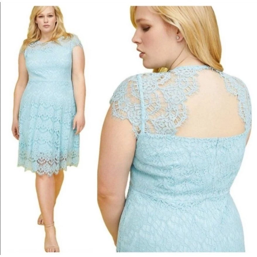 Lane bryant blue lace clearance dress