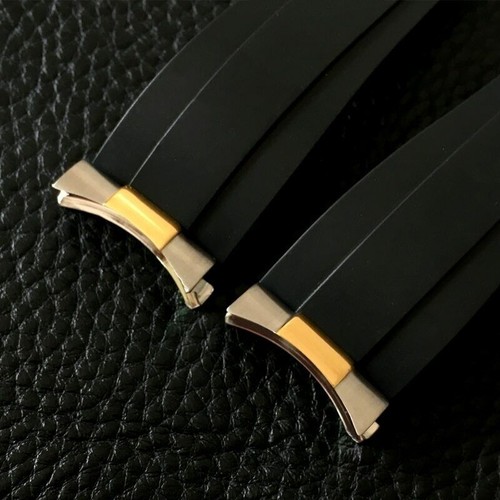 20 21mm Silver Gold Black Rose Just For Daytona Watchband Solid Curved End Link - Picture 10 of 18