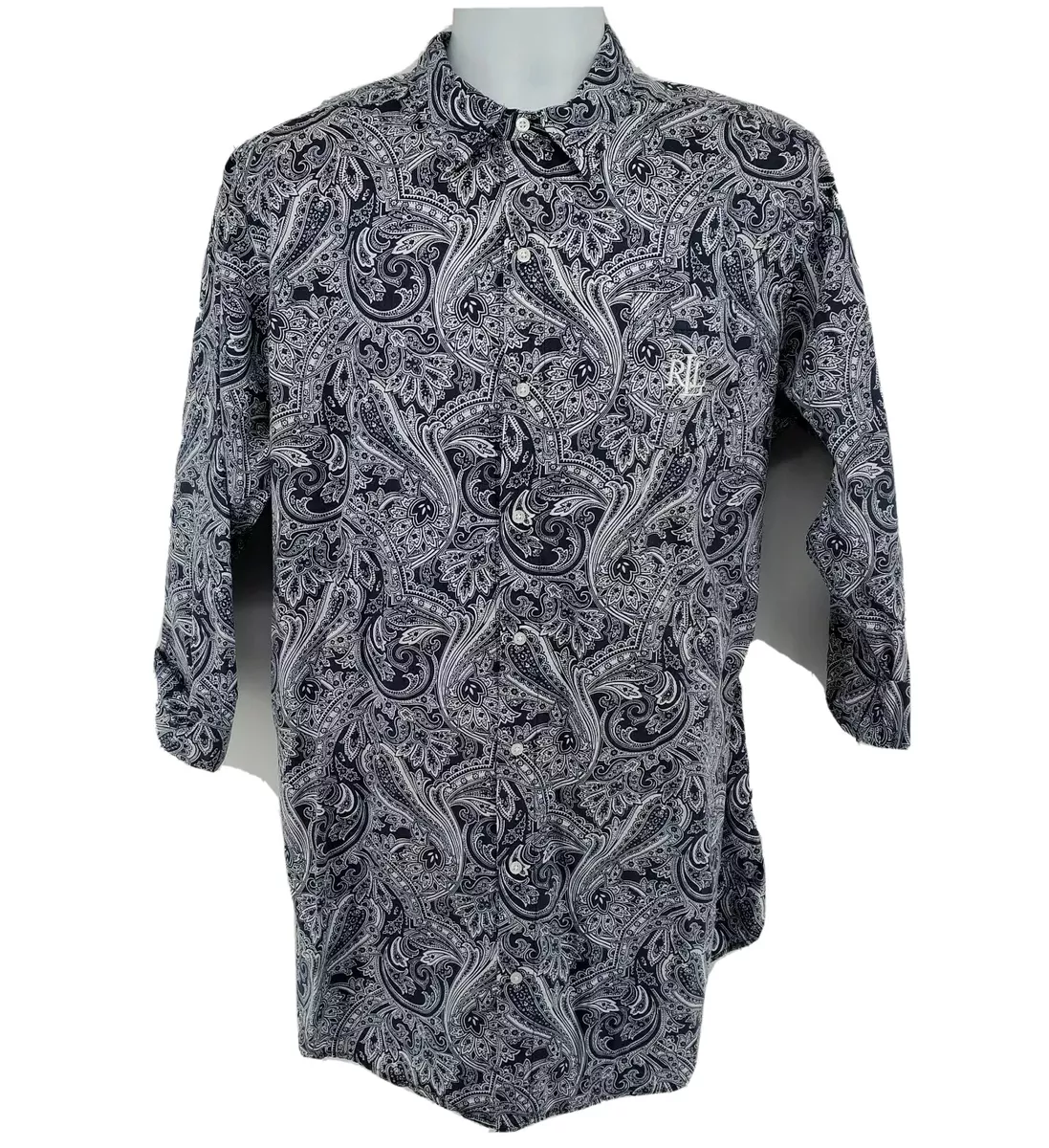 Lauren Ralph Lauren Paisley Shirt Size XL 3/4 Sleeve